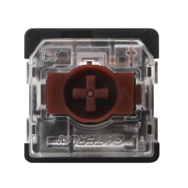 Imagem de GATERON KS-33 Interruptores de teclado de perfil baixo 2.0, fundo preto de 3 pinos, pré-lubrificado de fábrica para teclado mecânico MX de baixo perfil (marrom, 35 peças)