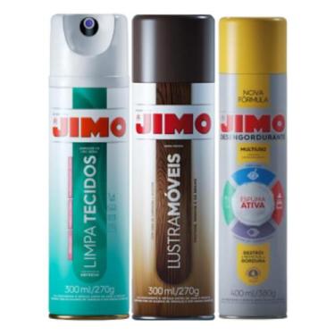 Imagem de Kit Jimo Desengordurante Lustra Móveis Limpa Tecidos Limpeza Completa 