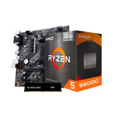 Imagem de Kit Upgrade Amd Ryzen 5 5600G, Placa Mae A520m-E Prime Asus, 8Gb Ddr4, Neologic - Nli84109