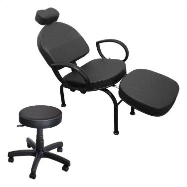 Imagem de Kit Cadeira + Mocho Maquiagem Estética Designer Unha For-ty