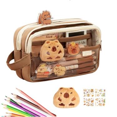 Imagem de Rrlihjgu Estojo Escolar,Bolsa Transparente de Grande Capacidade Com | Organizador Para Materiais Escolares, Escritório, Viagem, Arte e Desenho Infantil