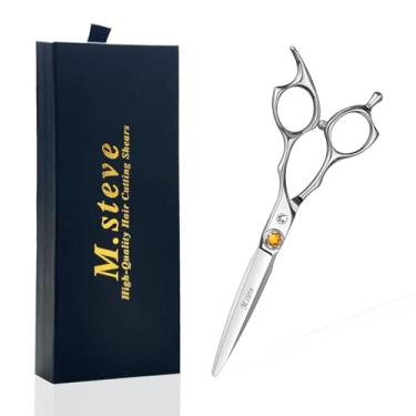 Imagem de Tesoura profissional de corte de cabelo de 15 cm, tesoura de barbeiro de aço inoxidável VG10, tesoura de cabeleireiro extremamente afiada para salão de beleza e uso doméstico, ambidestro mão esquerda