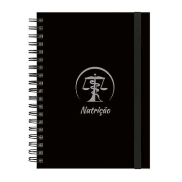Imagem de Caderno Colegial Plus 12 Matérias Profissões Nutrição (Preto e Prata)