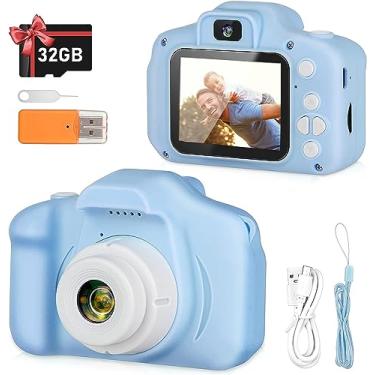 Imagem de Vasttron Câmera de selfie infantil, para crianças de 3 a 12 anos, câmeras de vídeo digital HD, portátil, para crianças, com cartão SD de 32 GB