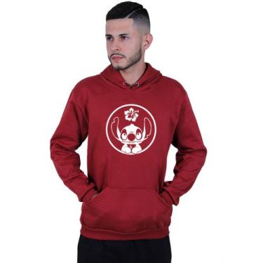Imagem de Moletom Unissex Canguru Lilo Stitch Ohanna - Lafre, Vermelho escuro, M