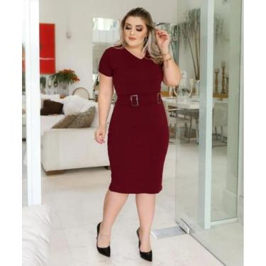 Imagem de Vestido Midi 2 Fivelas Moda Evangélica Feminina - MISS FLOWER, Vinho, 