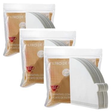 Imagem de Filtro de Papel Cônico V60 N°02 para Café – Compatível com Coador HARIO V60-02 – Papel Branco Importado (300)