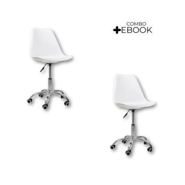 Imagem de Kit 2 Cadeiras Office Com Rodizio Giratória Saarinen com Ebook - Ofici