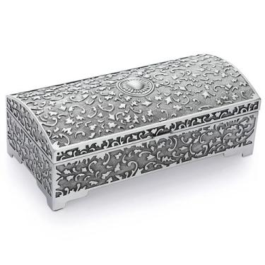 Imagem de Caixa de joias Hipiwe Vintage Metal Trinket Storage Case cinza