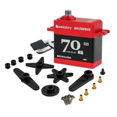 Imagem de 70KG Brushless Servo Waterproof High Torque RC Digital Servo Waterproof All-Metal Gear 180 Degree Controllable 4.8~8.4V Steering Servo for 1:8 1:10 RC Car Helicopter Airplane and Buggy Car