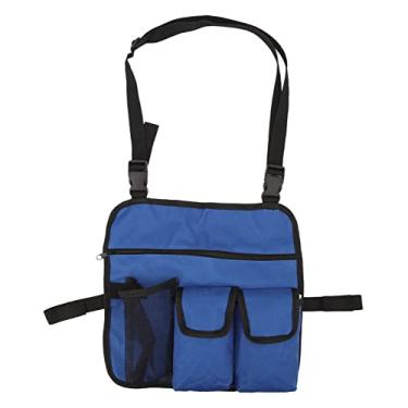 Imagem de GLOGLOW Apoio de braço lateral de praia, tecido Oxford 600D, leve, multifuncional, bolsa para cadeira de praia, vários bolsos, fácil de limpar para viajar (azul)
