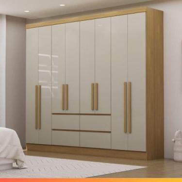 Imagem de Guarda Roupas Casal 8 Portas 4 Gavetas Turim Luciane - LUCIANE MÓVEIS