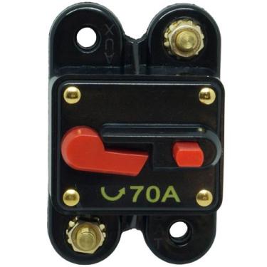 Imagem de Disjuntor Automotivo 70A Proteção Som Bateria Fusível Resetável Liga D