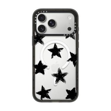Imagem de CASETiFY Capa Impact para iPhone 17 Pro Max [fina/compatível com Magsafe/2,5 m. Proteção contra quedas de grau militar 4X] - Star Marks - Preto transparente