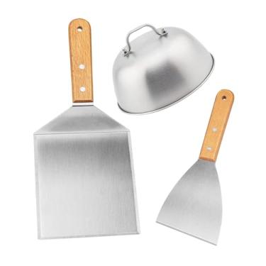 Imagem de IEUDNS Conjunto de acessórios para grelha, espátulas para churrasco, utensílios de cozinha, chapa multifuncional, virador de hambúrguer, para, 3 Peças