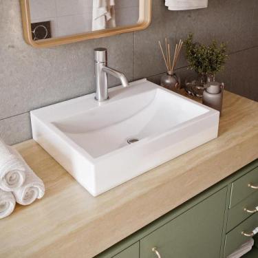 Imagem de Cuba De Sobrepor Pia Lavabo Banheiro Apoio 40 X 30cm Ágata Acabamento 