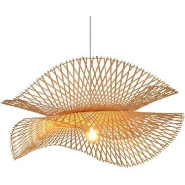 Imagem de Estilo Moderno Luz Pendurada Bambu Rattan Vime Luz Ilha De Cozinha, Luminária Pendente, Lustres Naturais Teto E26 Iluminação, Para Sala De Estar Hotel Sala De Jantar Decoração De Ca, A, 75cm