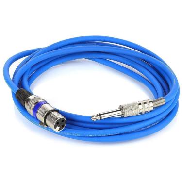 Imagem de Cabo Para Microfone Xlr Fêmea X P10 Macho Preto 5M