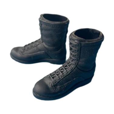 Imagem de Almencla Bota de tornozelo em escala 1/6 com cadarço, elegante, cosplay, retrô, miniatura, traje para bonecos de ação masculinos de 12'', acessório