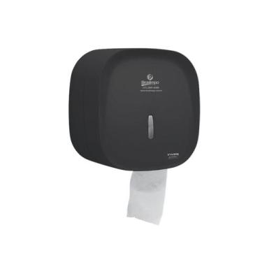 Imagem de Dispenser Rolão 300m Preto Invoq Premisse com Logo Braslimpo
