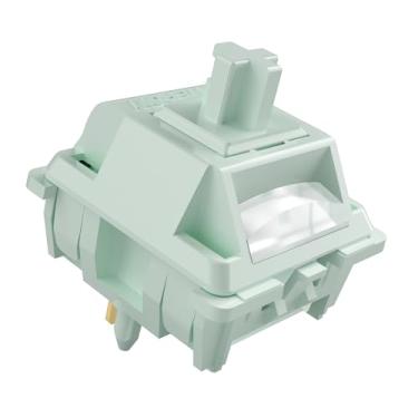 Imagem de kutethy Interruptores de teclado Gateron Coral, LED RGB linear de 5 pinos, branco, 22 mm, pré-lubrificado, com mola dupla, interruptores POM 43gf para teclado mecânico MX (72 peças)