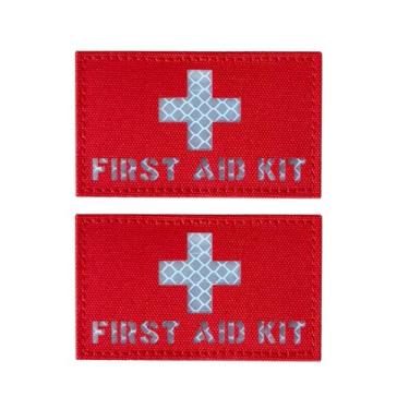 Imagem de Kit refletivo de primeiros socorros branco/vermelho IFAK Medic MED Trauma Paramedic Hook Patch (estilo A)