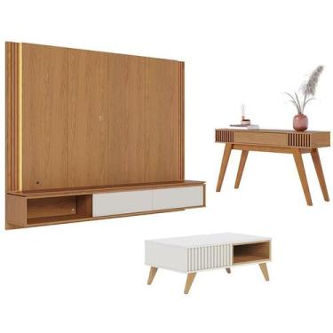 Imagem de Home Suspenso Loa Freijó Off White com Mesa de Centro Jeri Off White F