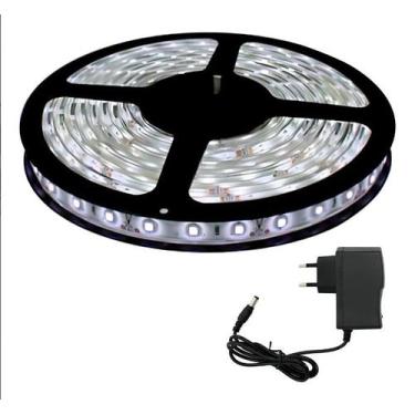 Imagem de Fita Led 5050 5 Metros Com silicone Ip65 Branco Frio Fonte Luz Brancof