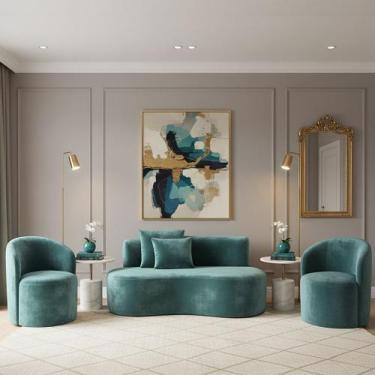 Imagem de Conjunto Decorativo 02 Poltronas + Sofá Curvo Orgânico Nature Gaia Vel