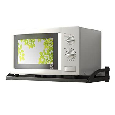 Imagem de Prateleira de armazenamento para micro-ondas prateleira para forno de microondas prateleira para pendurar panelas de metal para cozinha organizador de armazenamento de cozinha montado na parede para