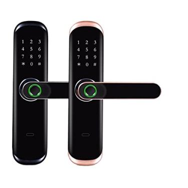 Imagem de ifgswopq Fechadura de porta sem fio WiFi eletrônica alça biométrica de impressão digital fechadura inteligente à prova d'água com código de cartão de chave de segurança (cor: 22-240 (5050), tamanho