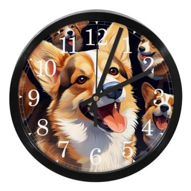 Imagem de LILINWAN Relógio de parede 24 cm sem tique-taque silencioso operado por bateria relógio de parede redondo moderno estilo simples decoração relógio para escritório/escola/quarto/sala de estar