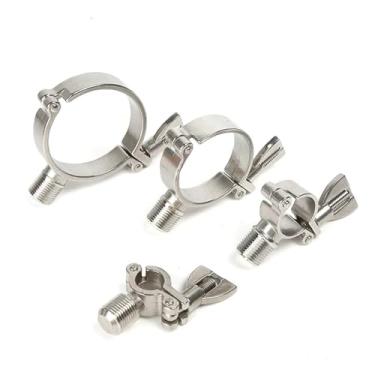 Imagem de 1 peça SS304 suporte de braçadeira de tubo com rosca externa G1/5.1 cm suportes de tubos de fundição de aço inoxidável ganchos de tubo de 1/5.1 cm-15.2 cm (3 pol. x OD 76,2 mm)