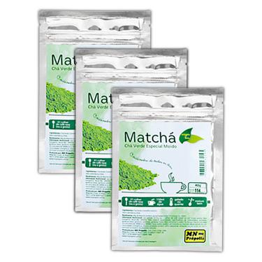 Imagem de Kit 3X: Matchá Chá Verde Moído MN Food 40g