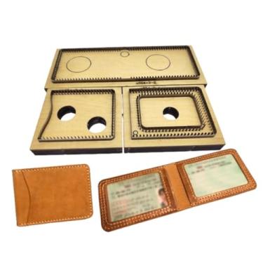 Imagem de YJIUYUANQ Matrizes de corte de couro, base de madeira, cortador de perfuração, máquina de perfuração manual, kit de artesanato para bricolagem de couro feito à mão, porta-cartão de habilitação 110 x
