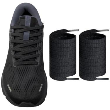 Imagem de Endoto Cadarços planos de substituição para sapatos de corrida Brooks Ghost 14/14 GTX/15, Adrenaline GTS 22, Glycerin 20 e Launch 9 (Cor: preto, tamanho: 127 cm)