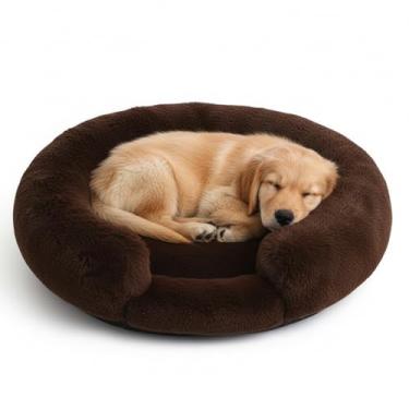 Imagem de Rkrouco Cama de cachorro fofa, calmante, para cães grandes, aquecendo, redondo, pequeno, médio, para animais de estimação, colchão aconchegante para gatos, canil, canil, gatinhos, tapete de dormir (M