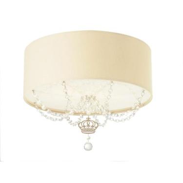 Imagem de Luminária Plafon Infantil Coroa Cúpula Crú 40X15 2E27 - Tom Luz