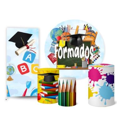 Imagem de Trio Capas Cilindro + Painel Sublimado + Painel Lateral Formatura (K2FOR0012)