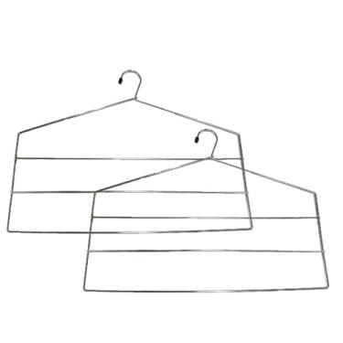 Imagem de Cabides Para Calças Triplo Organizador Reforçado Aço Cromado (2)