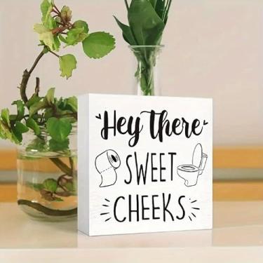 Imagem de 1 peça de decoração de banheiro engraçado placas e placas decorativas de PVC, adequado para cozinha, banheiro, escritório, decoração de fazenda, presente ideal para Halloween, Páscoa, Ação de Graças