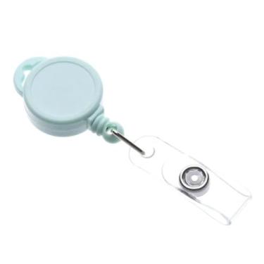 Imagem de Carretel de crachá retrátil, cordão de identificação, clipes de chaveiro para cartão de trabalho, fivela fácil de puxar, cartão de peito, crachá de identificação antiperda (verde)