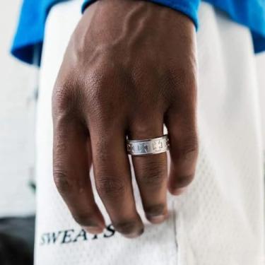 Imagem de Anel de compromisso de aço inoxidável banhado a ouro para homens e mulheres, aliança de casamento religiosa, 07, Aço inoxidável, Sem pedra preciosa