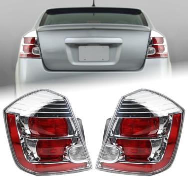 Imagem de Duolctrams Par de luzes traseiras conjunto de lâmpada traseira compatível com Nissan Sentra 2007-2009 (com lâmpada e chicote de fios) esquerda + direita