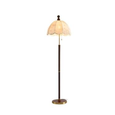 Imagem de Luminária de chão Abajur de tecido vintage, luminária chão, estudo, quarto, cabeceira, decoração para sala estar, sofá, luminárias laterais