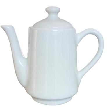 Imagem de Bule Alto Bico Longo para Café, Chá e Leite - Porcelana Branca 550ml -