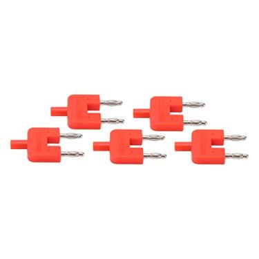 Imagem de Hyuduo Plugue de Banana Dupla de 4 Mm 5pcs Dica Dupla Banana Plug Double Row 1 Fêmea a 2 Macho Com Latão Banhado para Equipamentos Eletrônicos Inversores Industriais (Vermelho 70T)
