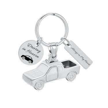 Imagem de Imrsanl Joias de cremação para cinzas, colar de urna de caminhão, para homens e mulheres, colar de cinzas, pingente de cinzas, suporte de cinzas, Aço inoxidável, Sem Pedra Preciosa