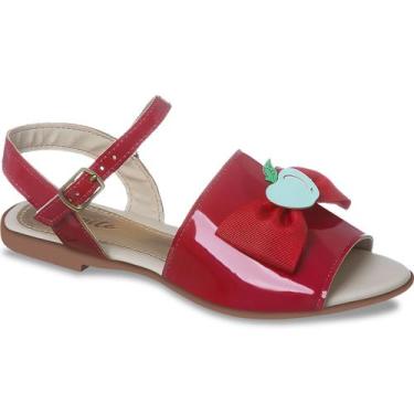 Imagem de Sandália Infantil Feminina Confortável Escolar - Pepite, 29, Vermelho