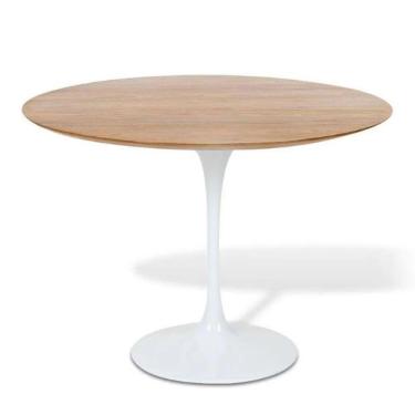 Imagem de Mesa de Jantar Tulipa Redonda 140cm Freijó Branco